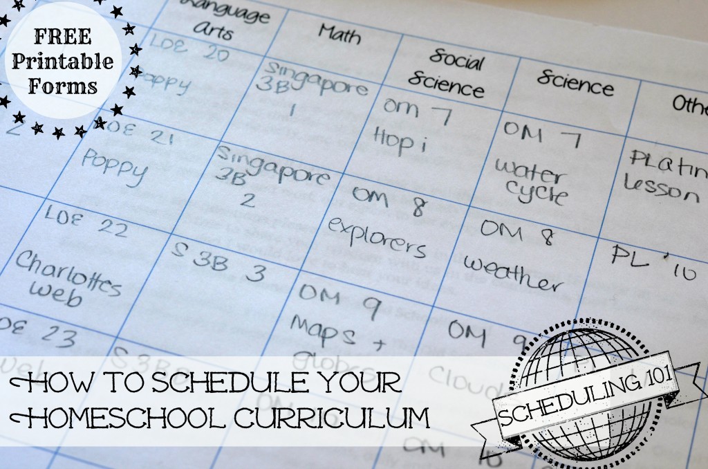 Scheduling your year- free printable forms and step by step instructions