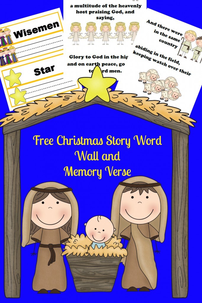 Nativity Word Wall and Picture Memory Verses