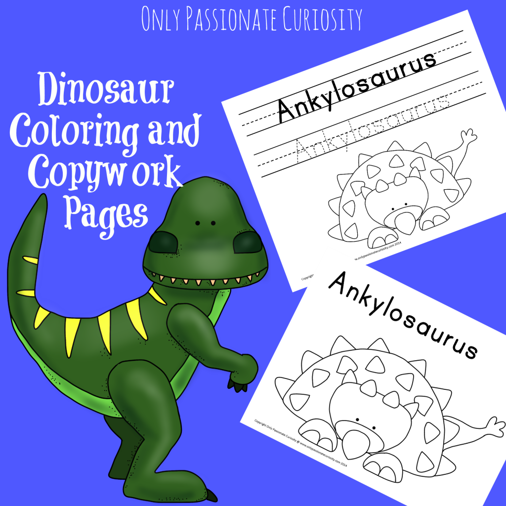 Dino coloring and copywork