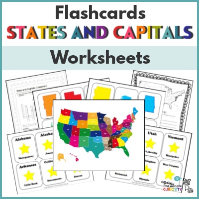States and Capitals Printable Flashcards and Worksheets
