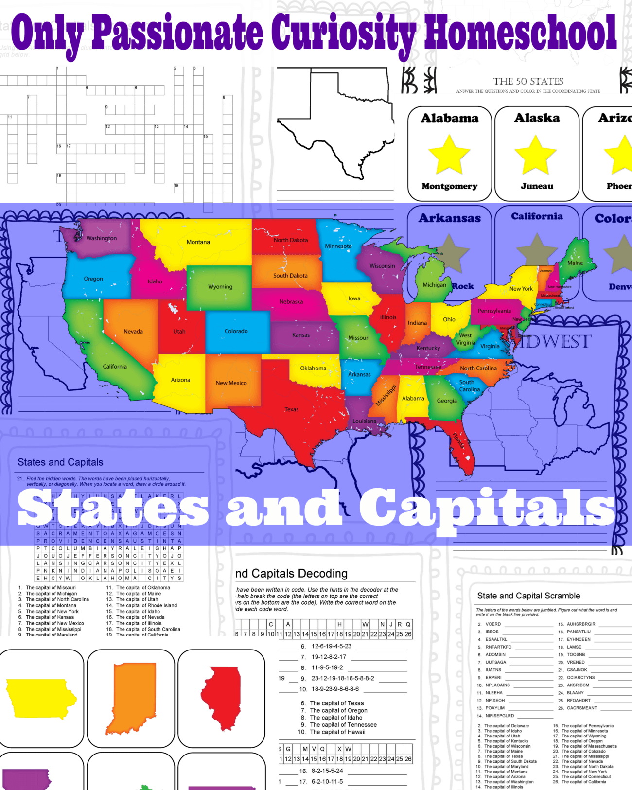States and Capitals Printable Flash Cards and Worksheets - Only With States And Capitals Matching Worksheet