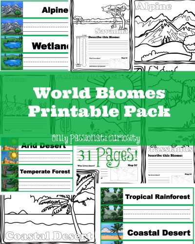 World Biomes Printable Pack from Only Passionate Curiosity