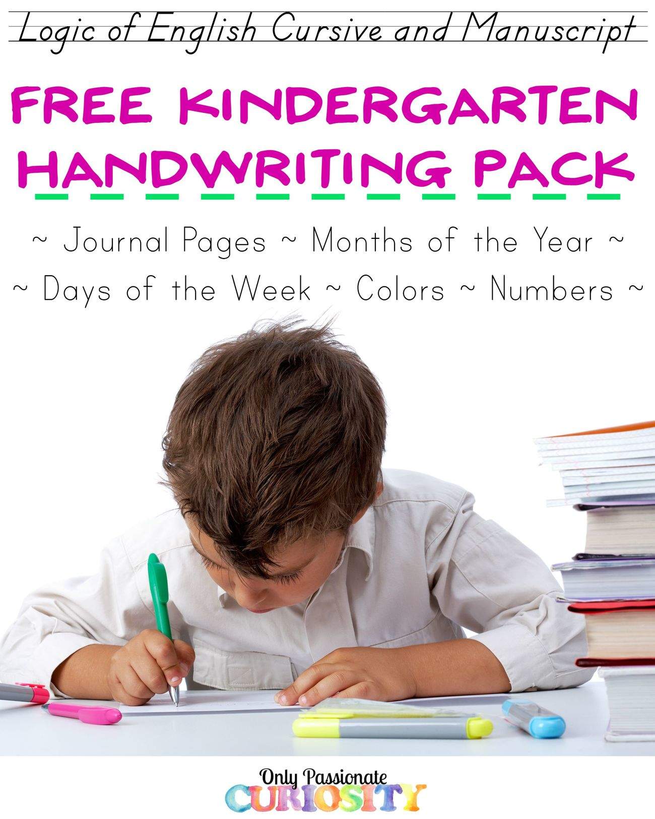 Kindergarten Basics: Copywork and Journaling Printable Pack