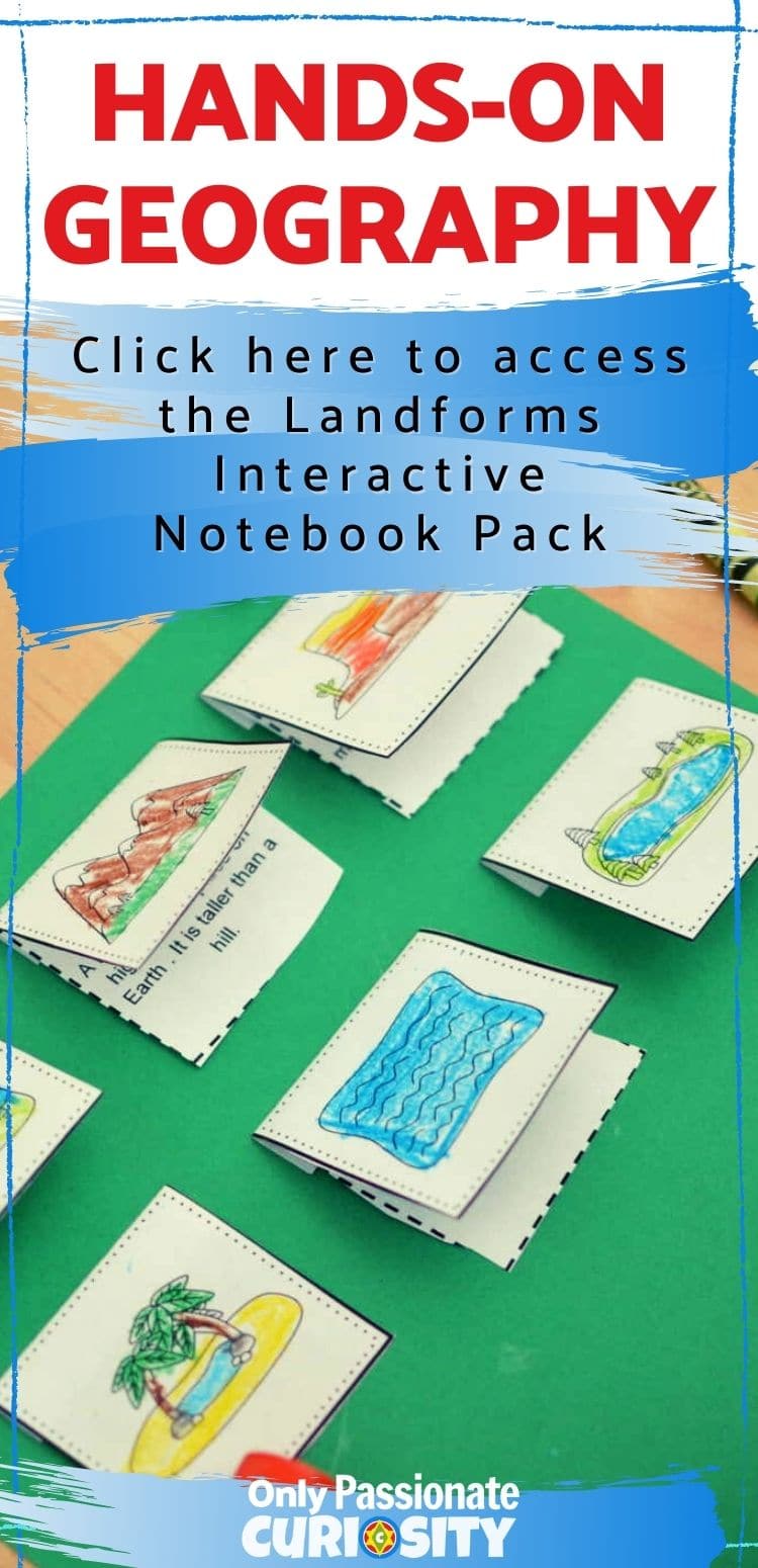Make your geography more fun with the Hands-on Geography Landform Interactive Notebook pack. This Landforms Interactive Notebook has a couple of different elements: Landforms Visual Dictionary, Mapping the Landforms of the United States, Interactive Notebook Elements