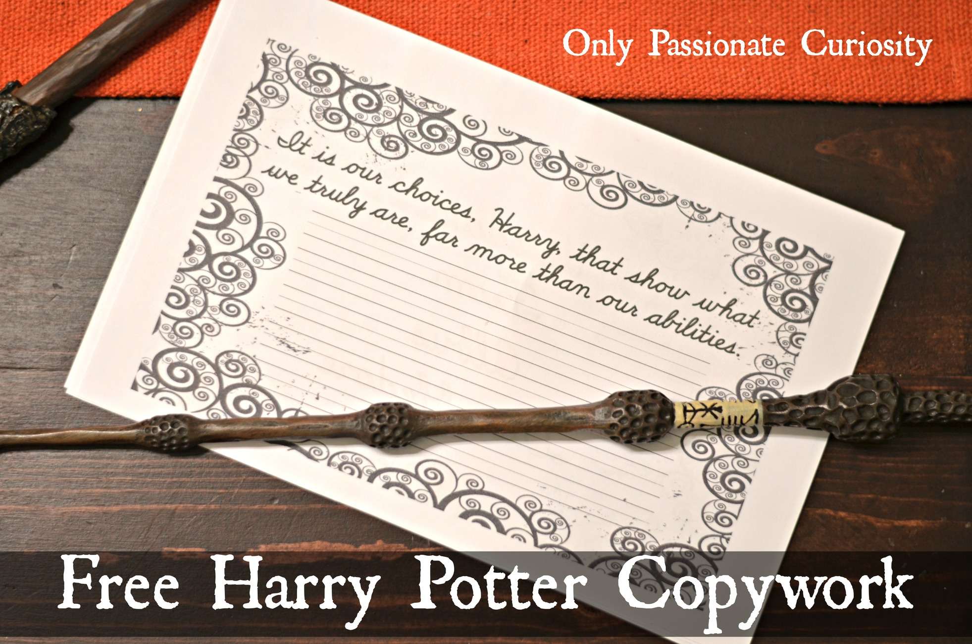 Free Harry Potter Themed Copywork – Dumbledore Quotes