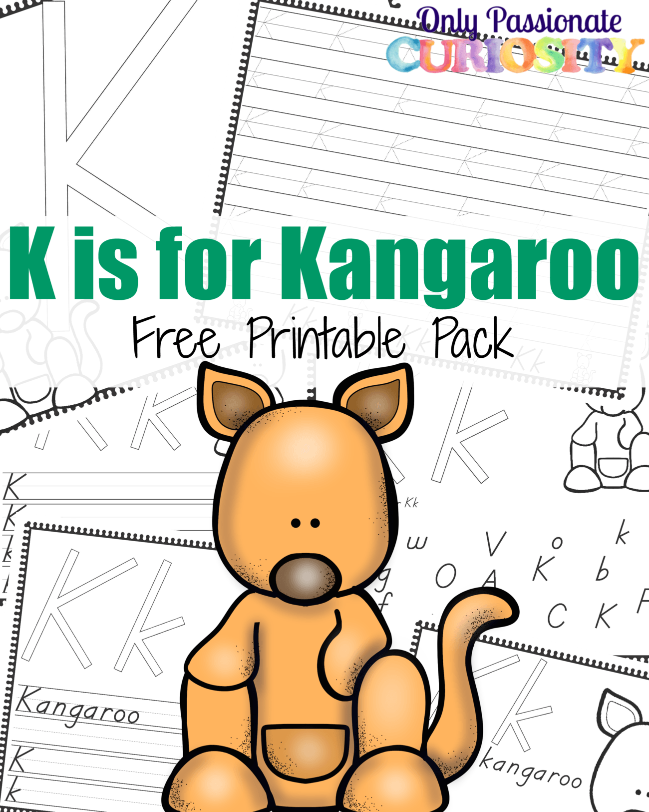 K is for Kangaroo Handwriting Activity Pack