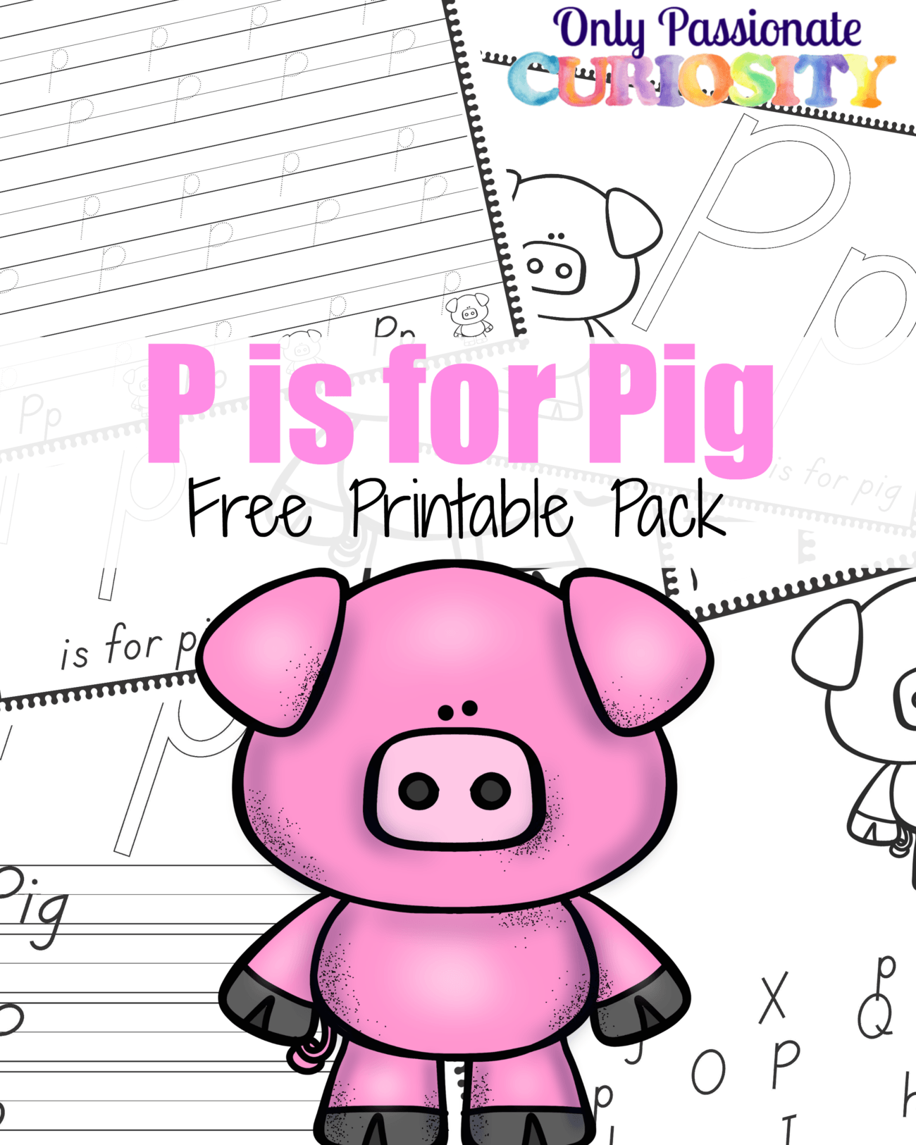 P is for Pig Handwriting Activity Pack