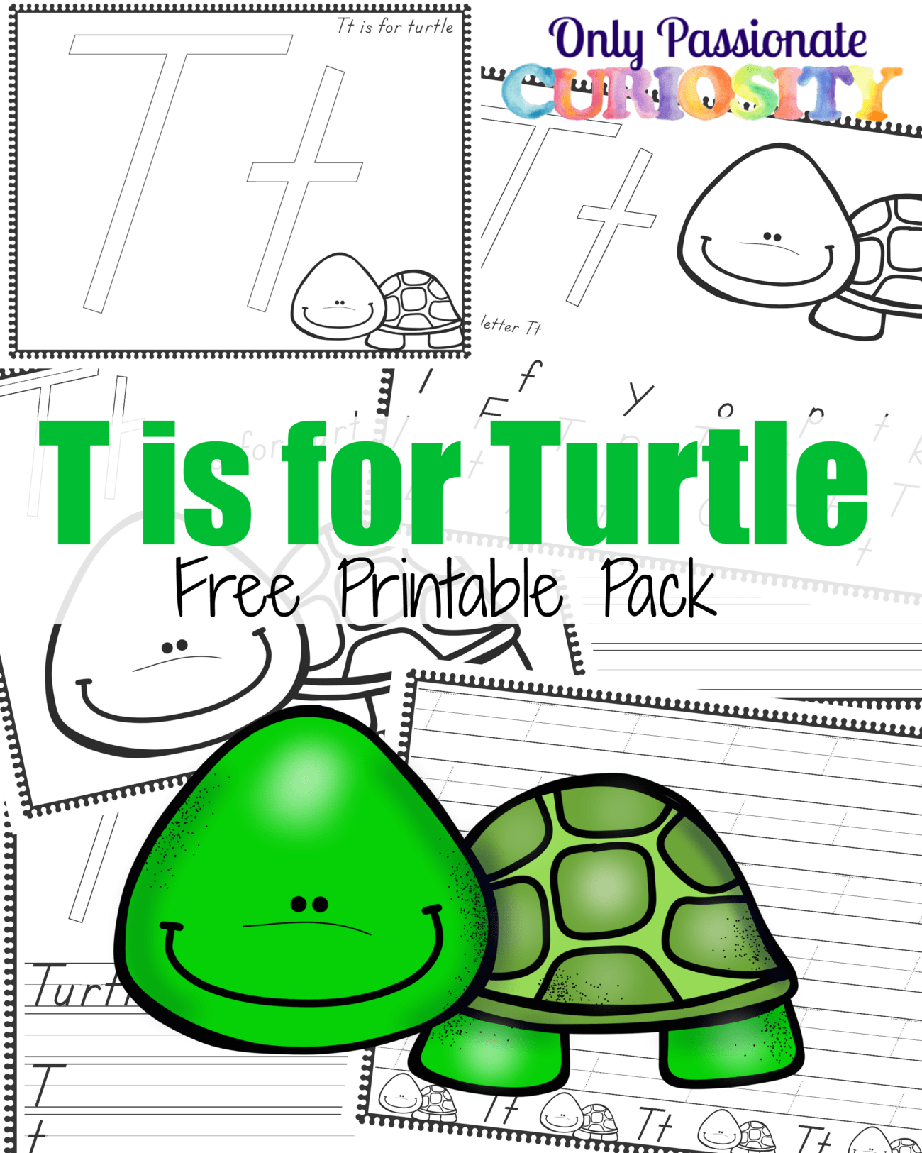 T is for Turtle Handwriting Activity Pack