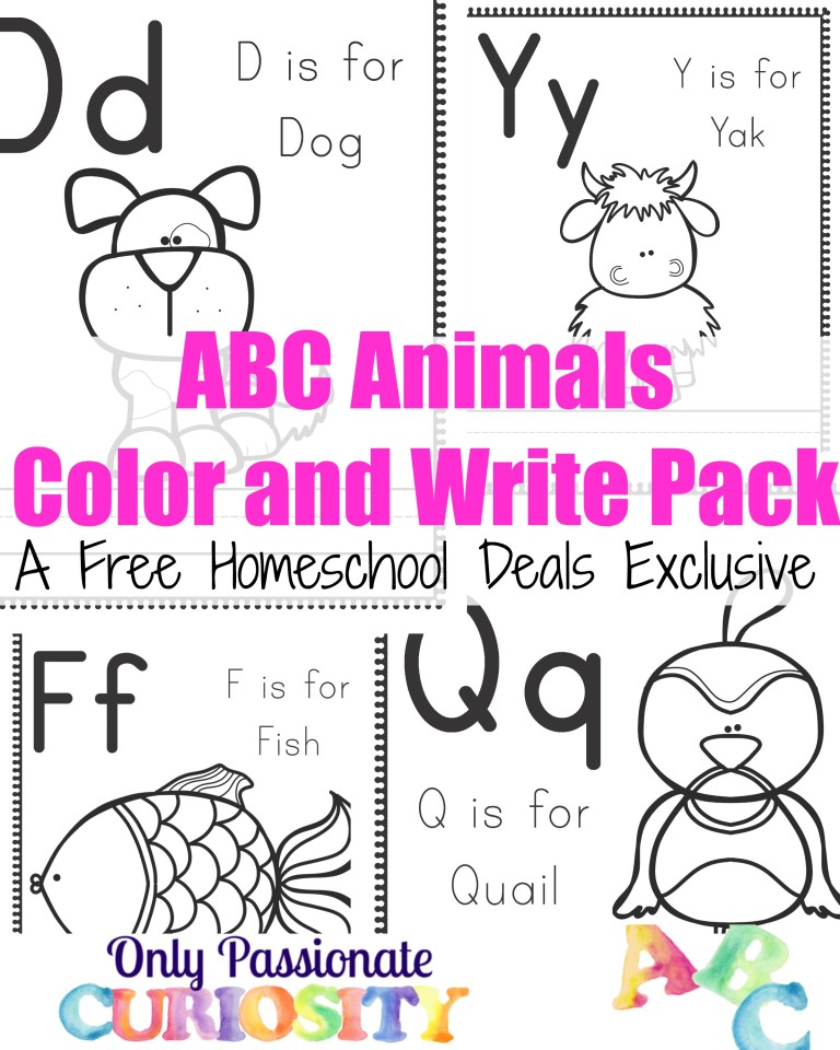 ABC Animals Color and Write Packs