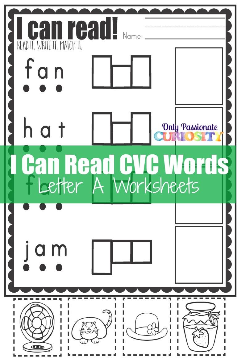 CVC Worksheets: Cut and Paste Letter A