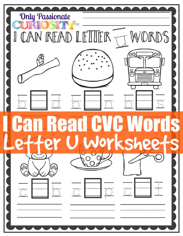 I Can Read CVC Words: Middle U Worksheets