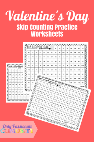 Valentine's Day Skip Counting Practice Worksheets PG