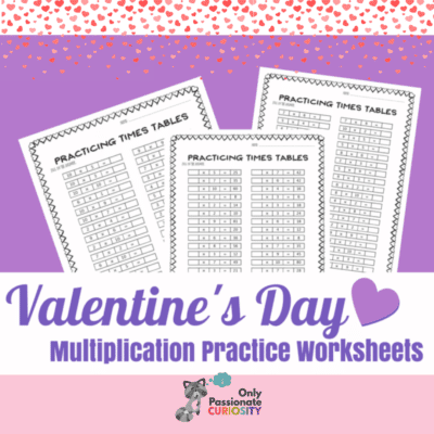 Valentine's multiplication worksheets
