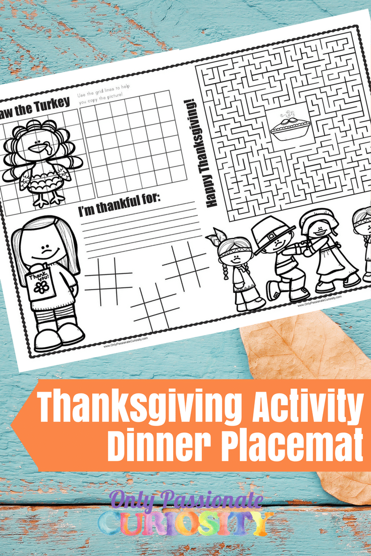Thanksgiving Play and Learn Placemat