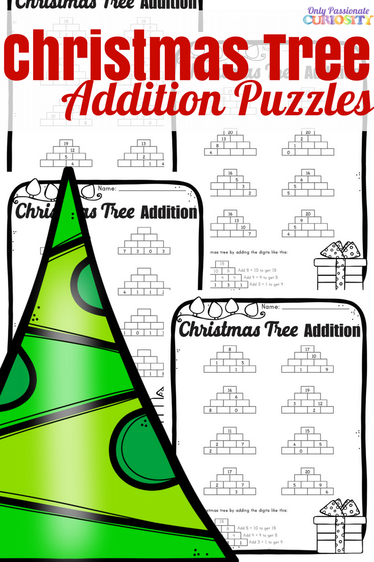 Christmas Tree Addition Puzzles
