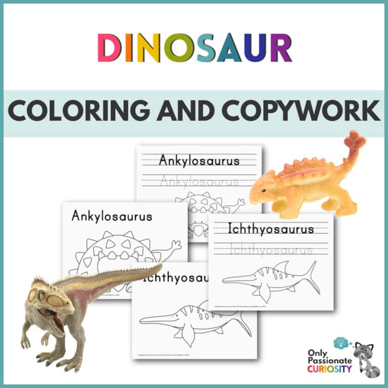 Dinosaur Coloring and Copywork