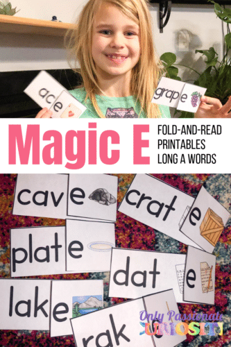 little girl with magic e worksheets and printables