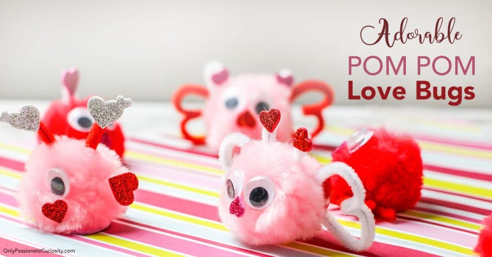 Pom Pom Love Bugs Valentine's Day Craft Only Passionate, 47% OFF