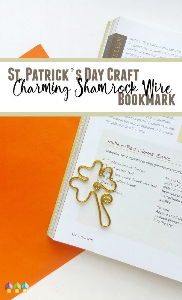 shamrock bookmark on a book