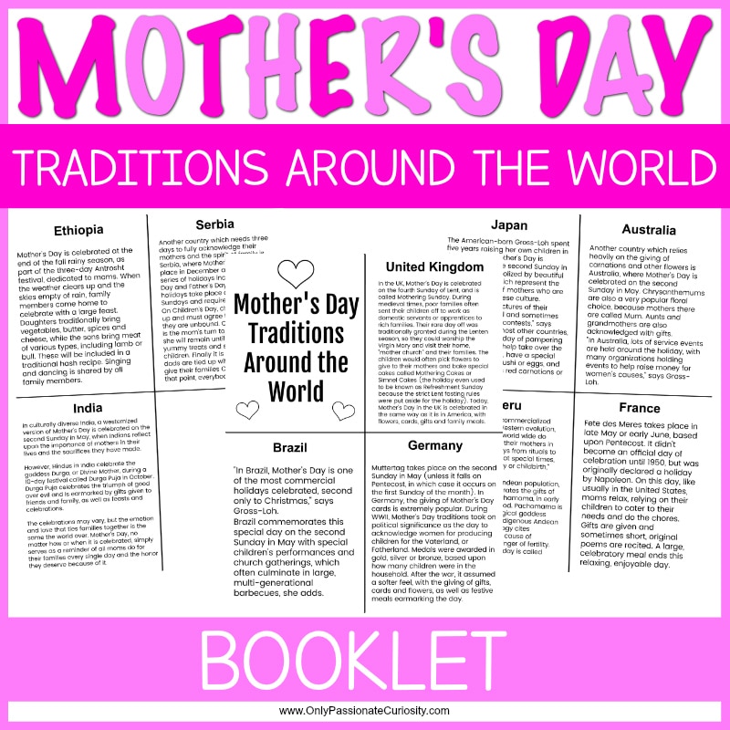 image of Mothers Day traditions printable