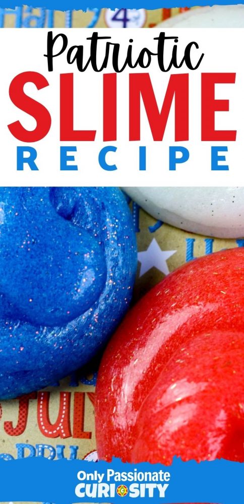 This easy red, white and blue slime is fun to make AND play with! Use our recipe to create this patriotic-themed slime with your kids this 4th of July!
