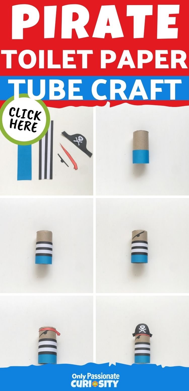 This cute pirate toilet paper tube craft is easy to make with your children using our simple tutorial and these printable templates.