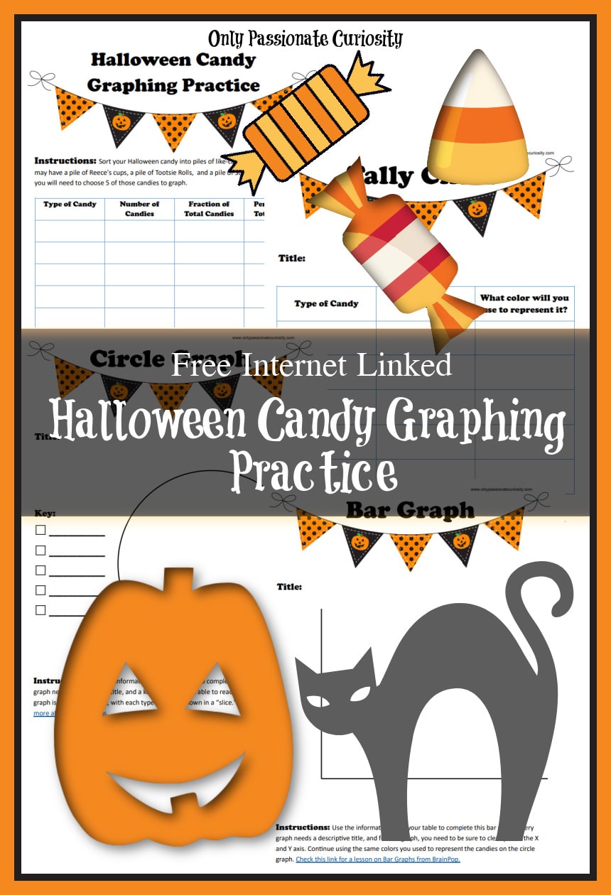 Free Halloween Candy Graphing Practice. #freehomeschooldeals #fhdhomeschoolers #graphingpractice #halloweencandyprintables #halloweencandymath