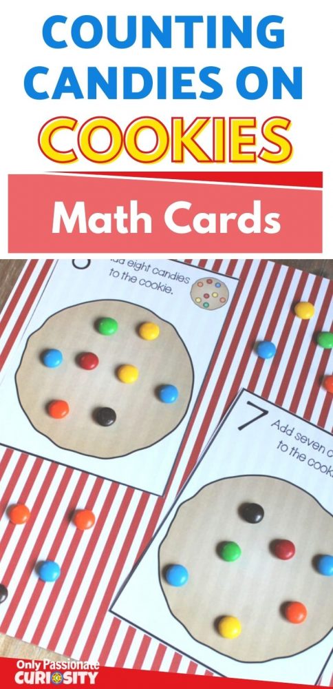 Use these Counting Candies on Cookies Math Cards to teach your little ones to count, practice addition and subtraction, sorting skills, and more!