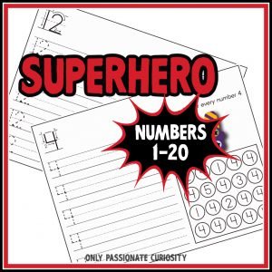 Superhero Numbers Practice for Numbers 1-20 - Only Passionate Curiosity