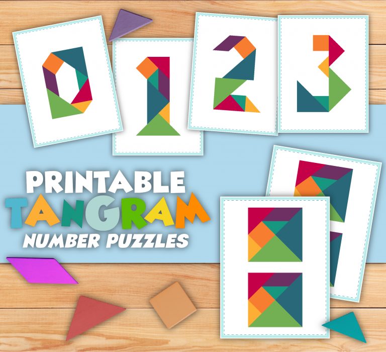 Printable Tangram Number Puzzles