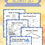 This printable Clouds Activity Set has 7 pages of interactive learning to teach kids all about different types of clouds and how they form!