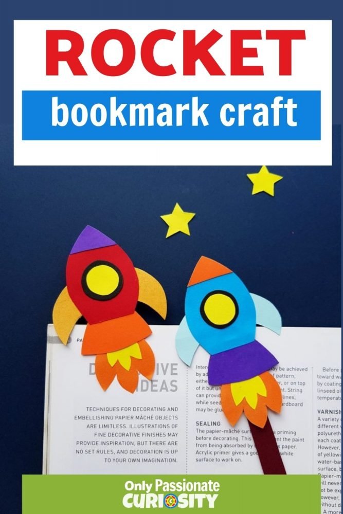 Make this fun and easy rocket bookmark with your little astronaut, then use it to read your favorite books about space together!