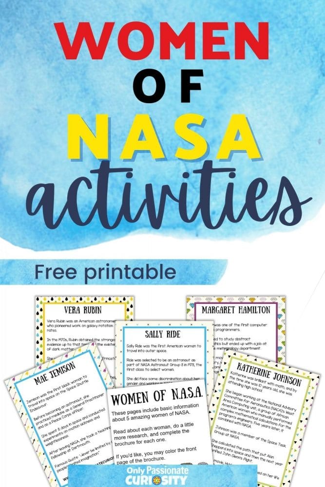 This Women of NASA printable will introduce your kids to 5 of the inspiring women who have profoundly contributed to NASA over the years.
