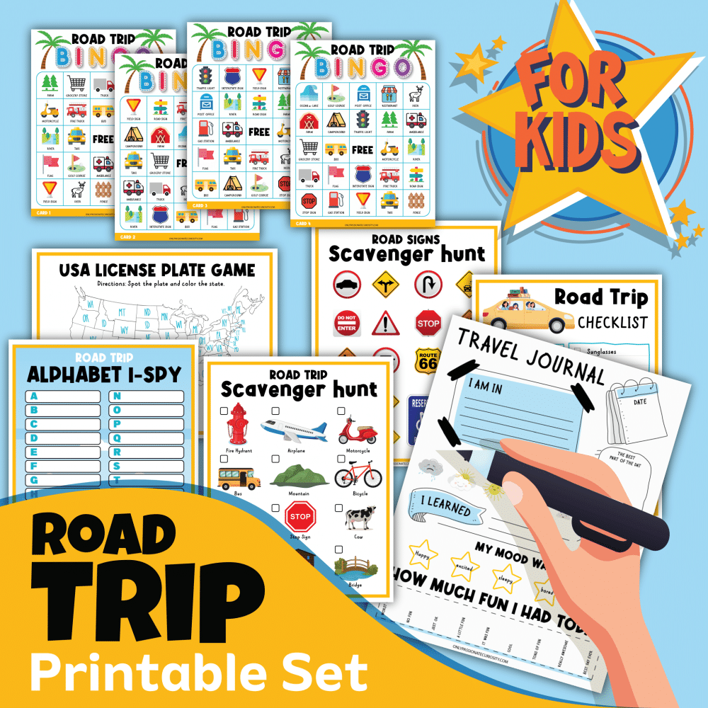 Printable Road Trip Activities for Kids - Only Passionate Curiosity