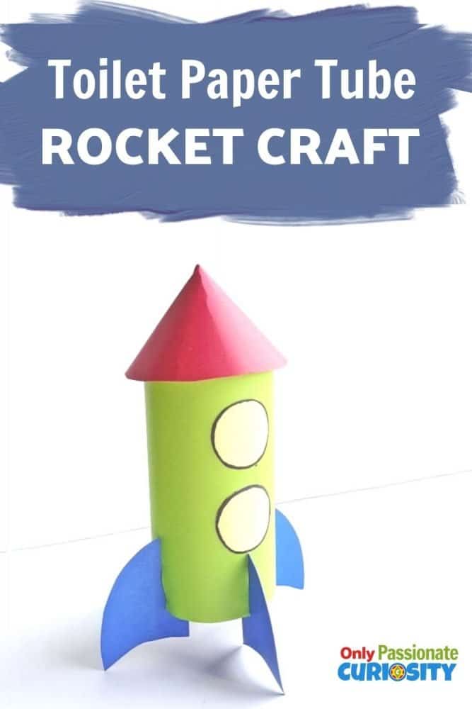 This craft uses materials you likely have at home (including a toilet paper roll) to create a rocket: great for all ages!