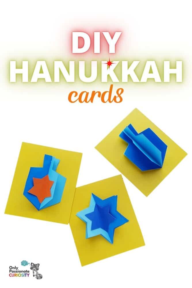 These DIY Hanukkah cards are bright and festive with a fun, 3D twist. Enjoying making them and giving them to friends during Hanukkah!