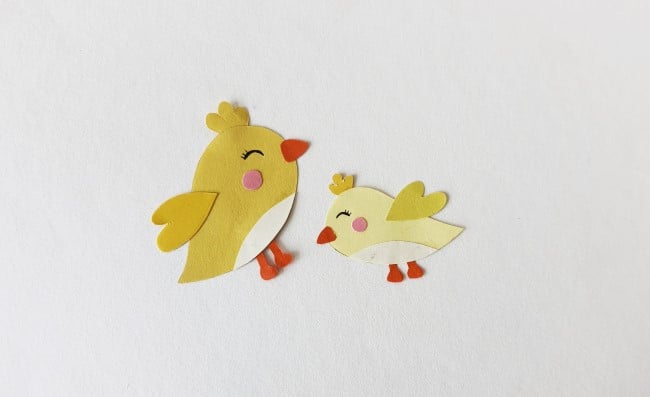 Mother's Day Cards - mother bird and baby bird together with faces drawn