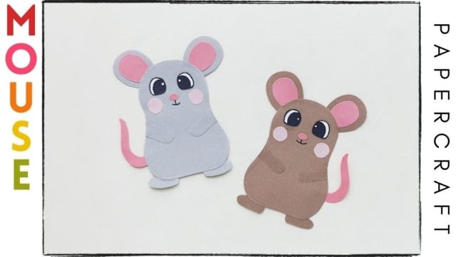 Mouse Papercraft - image of two papercraft mice