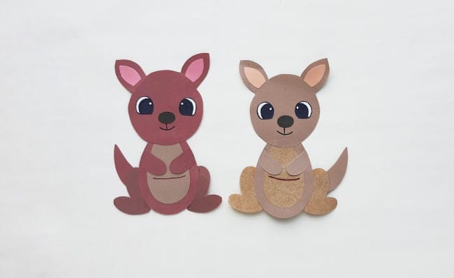 Kangaroo Papercraft - two kangaroos, in two different shades of brown