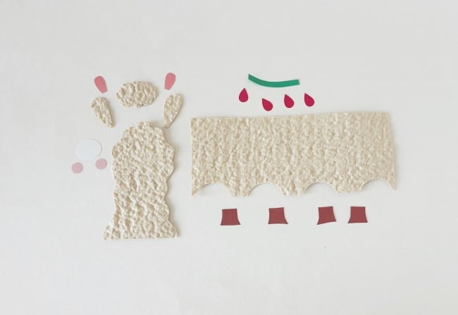 Llama Toilet Paper Roll Craft - cutout pieces