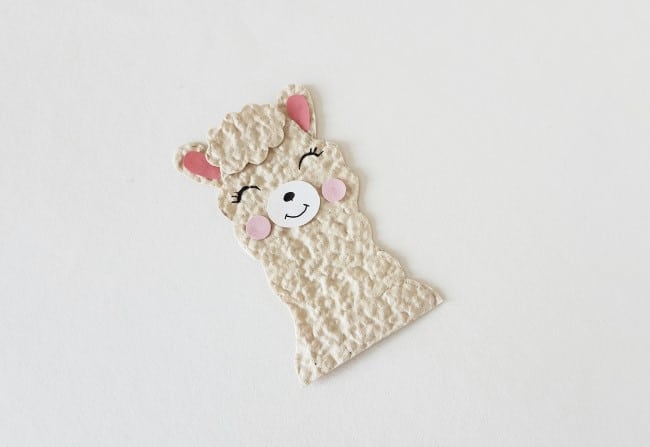 Llama Toilet Paper Roll Craft - face and ears and hair attached