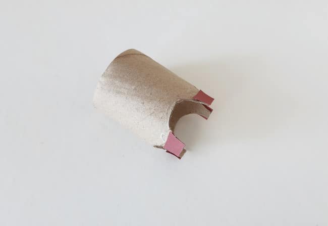 Llama Toilet Paper Roll Craft - hooves glued to TP roll
