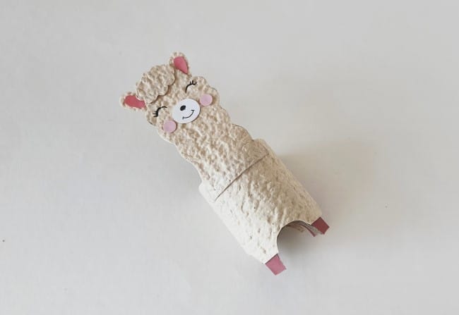 Llama Toilet Paper Roll Craft - head added to TP roll