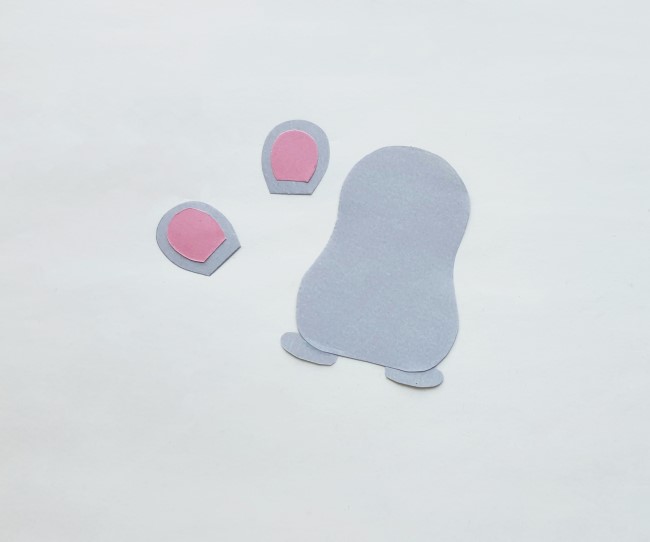 Mouse Papercraft - ears next to body and foot cutout
