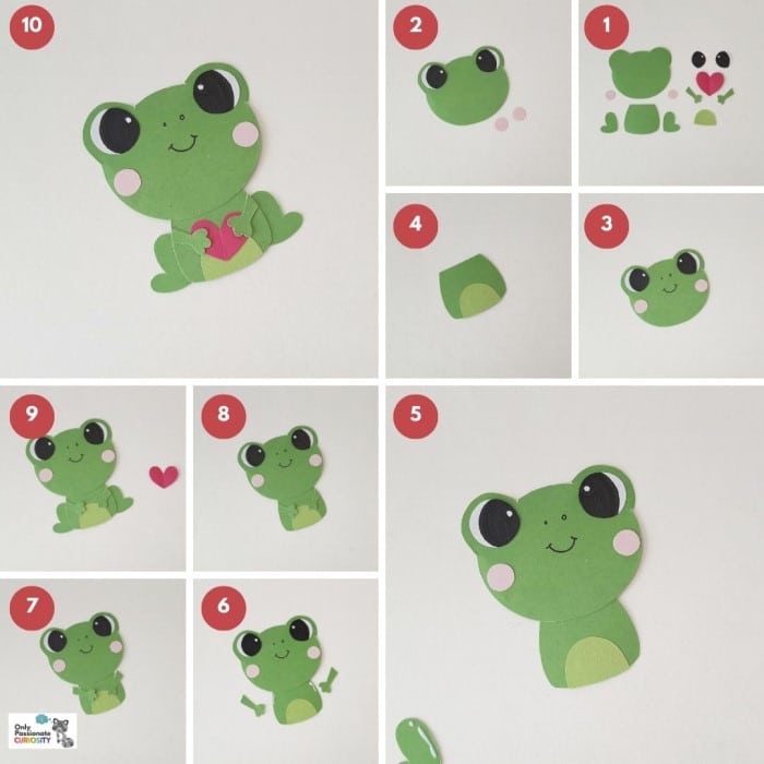paper animals - steps for frog
