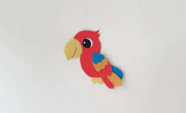 parrot paper bookmark completed