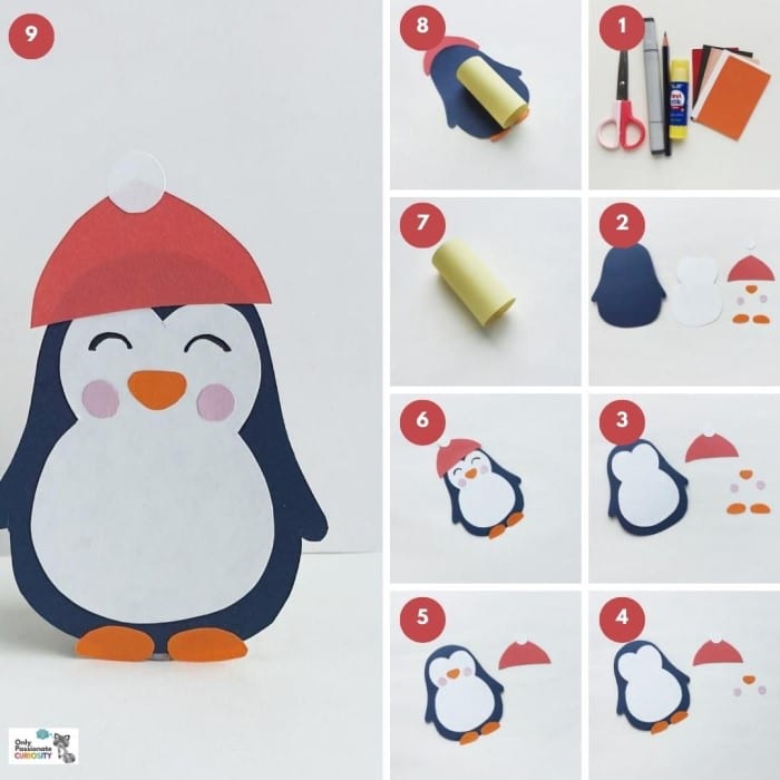 paper animals - steps for penguin