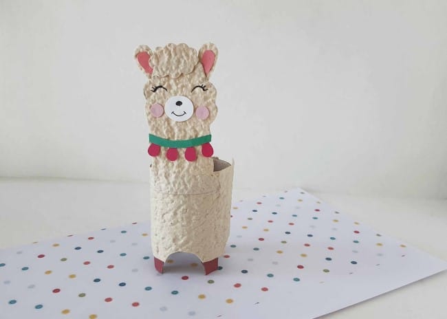 Llama Toilet Paper Roll Craft - necklace added to llama