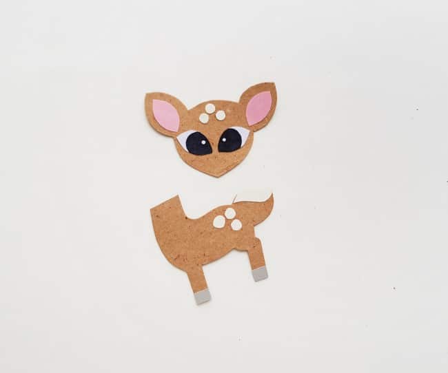 paper deer puppet - deer face with eyes and ears