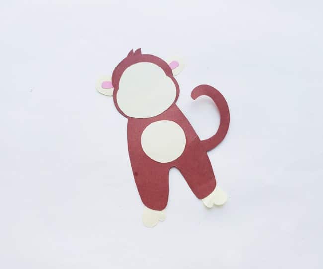 monkey craft - ears glued to body cutout